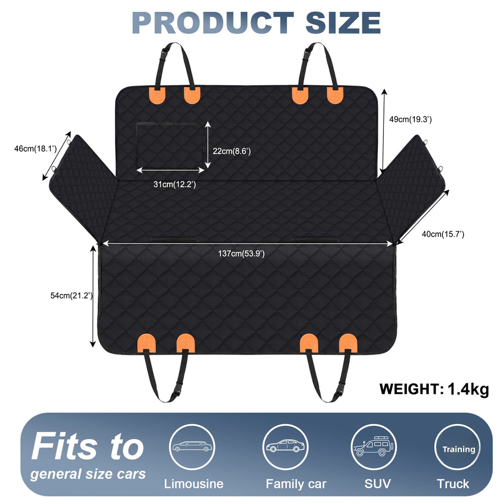 Waterproof Mesh Window Pet Car Seat Mat – Heavy-Duty Anti-Slip Travel Hammock Protector