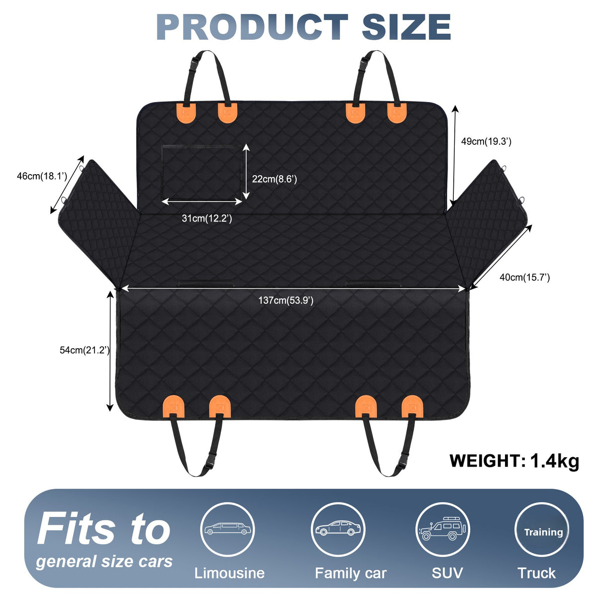 Waterproof Mesh Window Pet Car Seat Mat – Heavy-Duty Anti-Slip Travel Hammock Protector