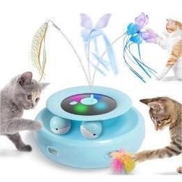 Smart Motorized Automatic Rotating Cat Turntable – Interactive Teaser Wand Hunting Toy