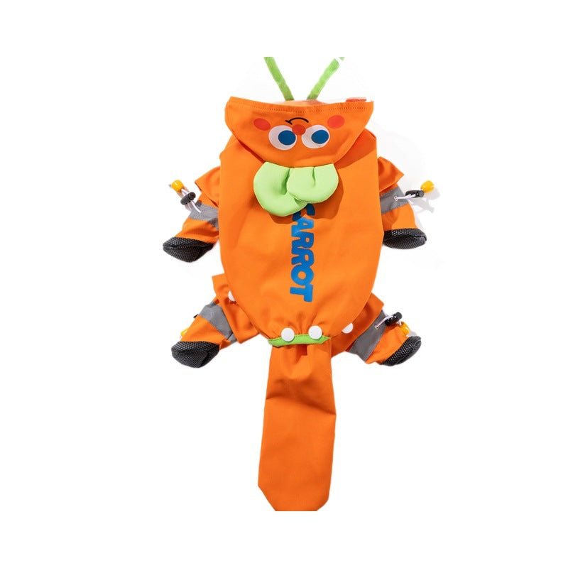 Full-Body Four-Legged Waterproof Pet Raincoat – Detachable Tail Removable Bootie Storm Hoodie