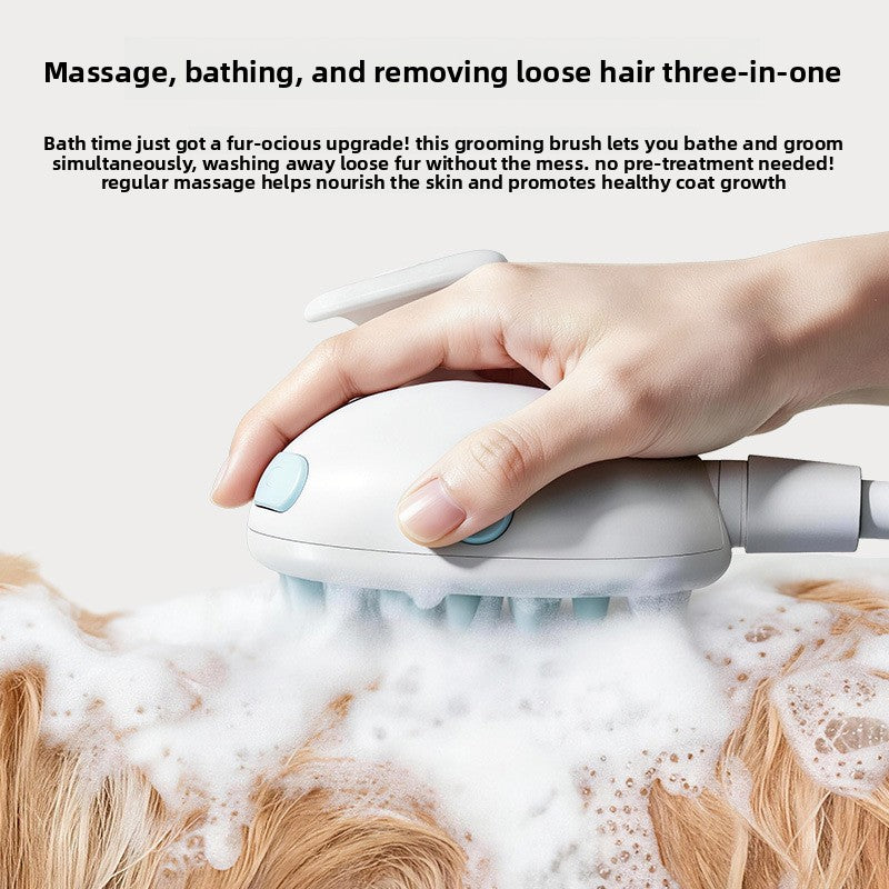 3-in-1 Large Dog Shower Sprayer Head – High-Efficiency Massage De-Shedding Rinsing Attachment