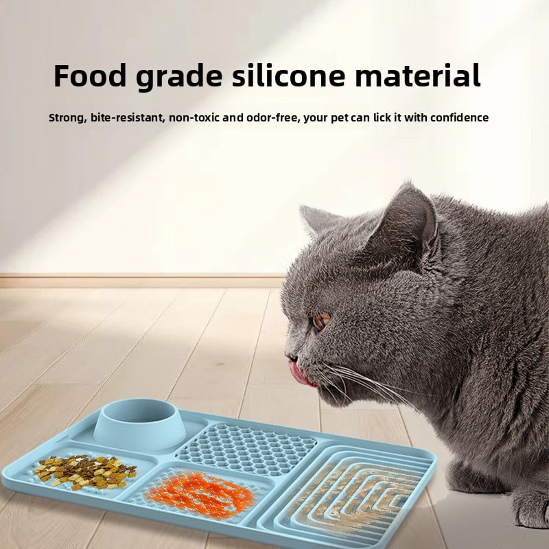 Anti-Anxiety Silicone Pet Licking Mat – Suction-Base Spill-Proof Slow Feeder Meal Station