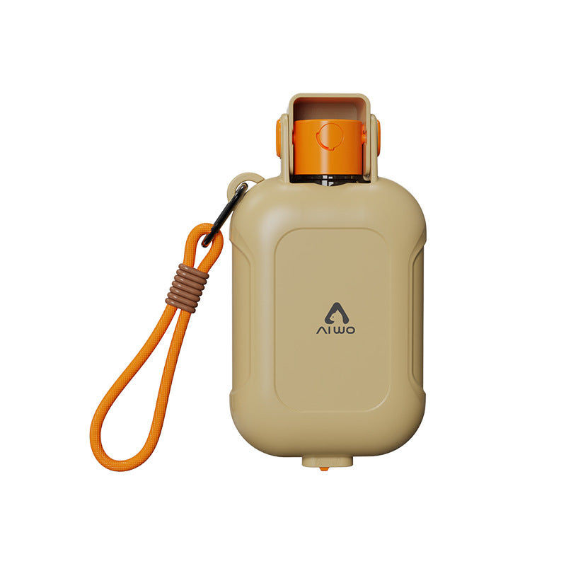 2-in-1 Portable Pet Travel Bottle – Foldable Bowl With Integrated Food Container