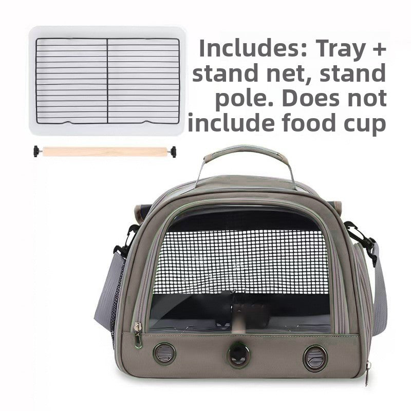 Portable Bird Carrier Shoulder Bag – Breathable Mesh Adjustable Travel Parrot Tote