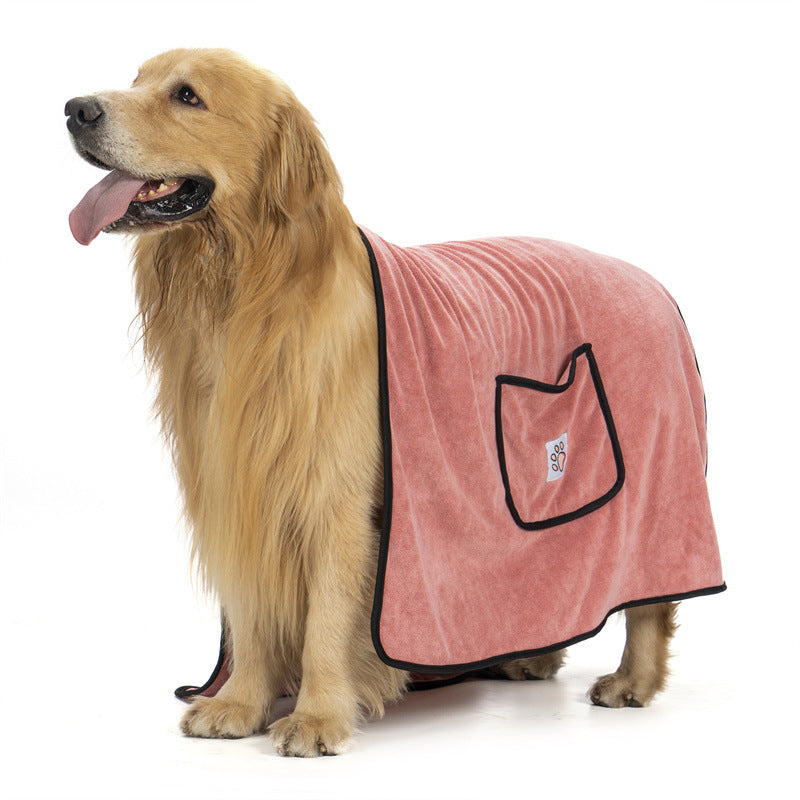super absorbent quick-drying Dual-Pocket Microfiber Dog Bath Towel