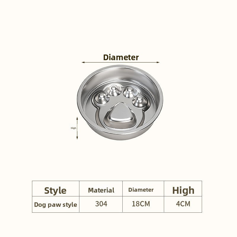 Heavy-Duty Stainless Steel Slow Feeder Bowl – No-Slip Rust-Resistant Anti-Choke Meal Station