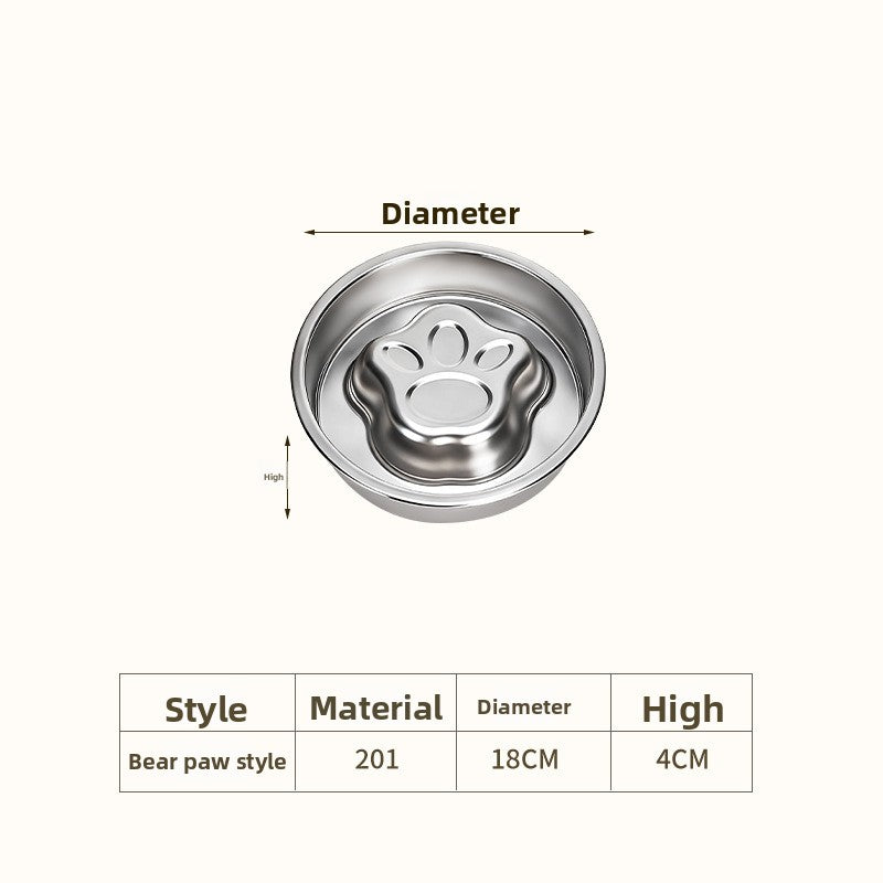 Heavy-Duty Stainless Steel Slow Feeder Bowl – No-Slip Rust-Resistant Anti-Choke Meal Station