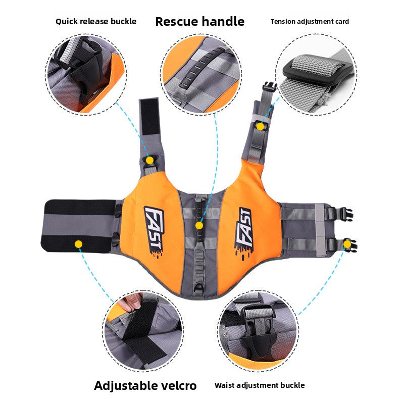 High-Buoyancy Lightweight Dog Swimming Vest – Secure Velcro Reflective Water Safety Coat