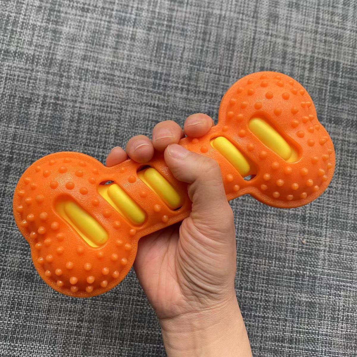 Heavy-Duty Squeaky Bone Dog Toy – Indestructible Rubber Dental Health Boredom Relief