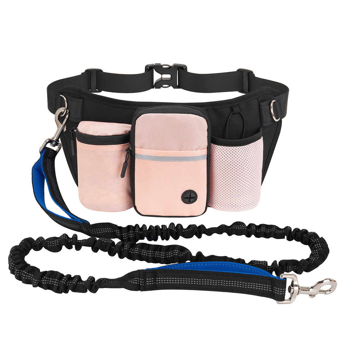 Hands-Free Reflective Dog Training Waist Bag – Elastic Shock-Absorbing Leash Snack Pouch