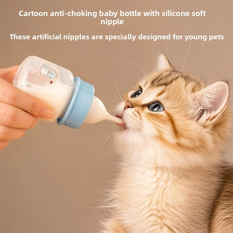Anti-Choke Pet Nursing Feeding Bottle – Sterilizable Silicone Nipple Newborn Care Kit