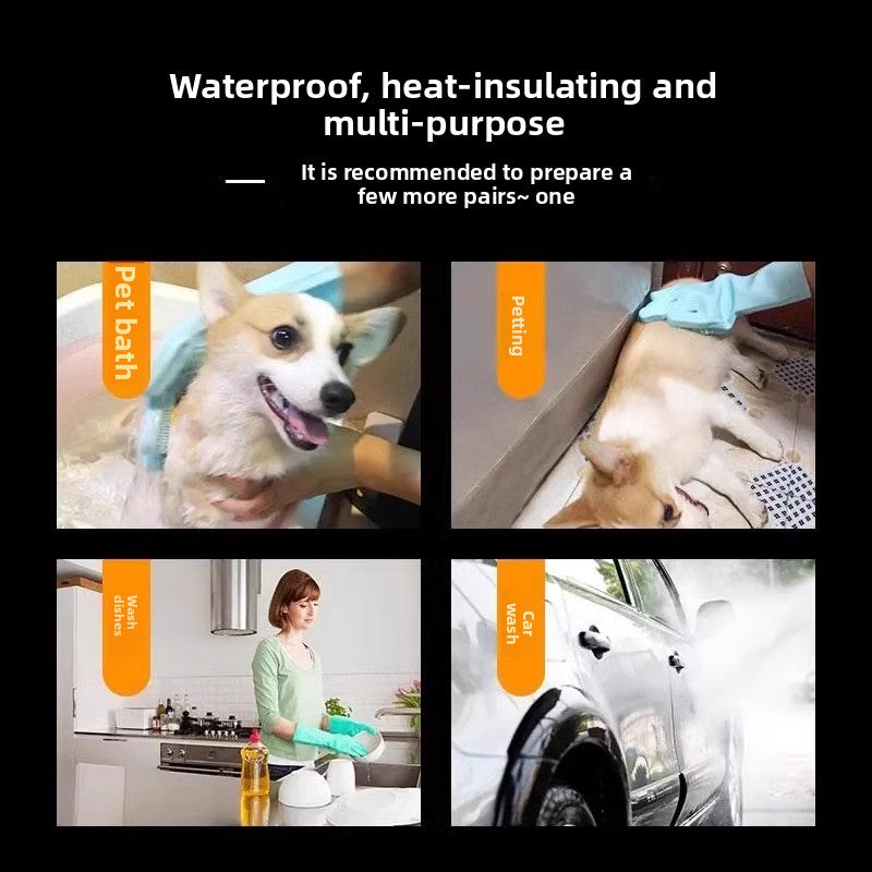 Anti-Bite Silicone Pet Bathing Gloves – Soothing Massage Deshedding Fur Cleaning Mitts