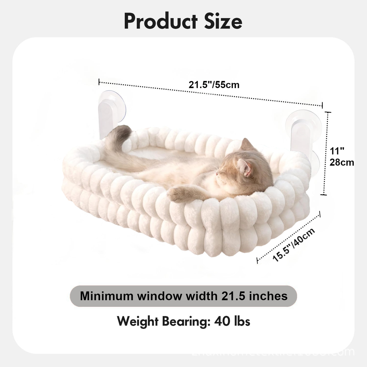 Reversible Window Mount Cat Hammock – Seasonal Plush Mesh Suction Cup Hanging Bed