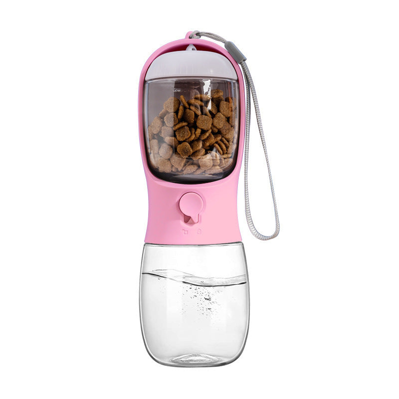 2-in-1 Portable Pet Travel Bottle – Leak-Proof Filtered Food Water Dispenser Cup