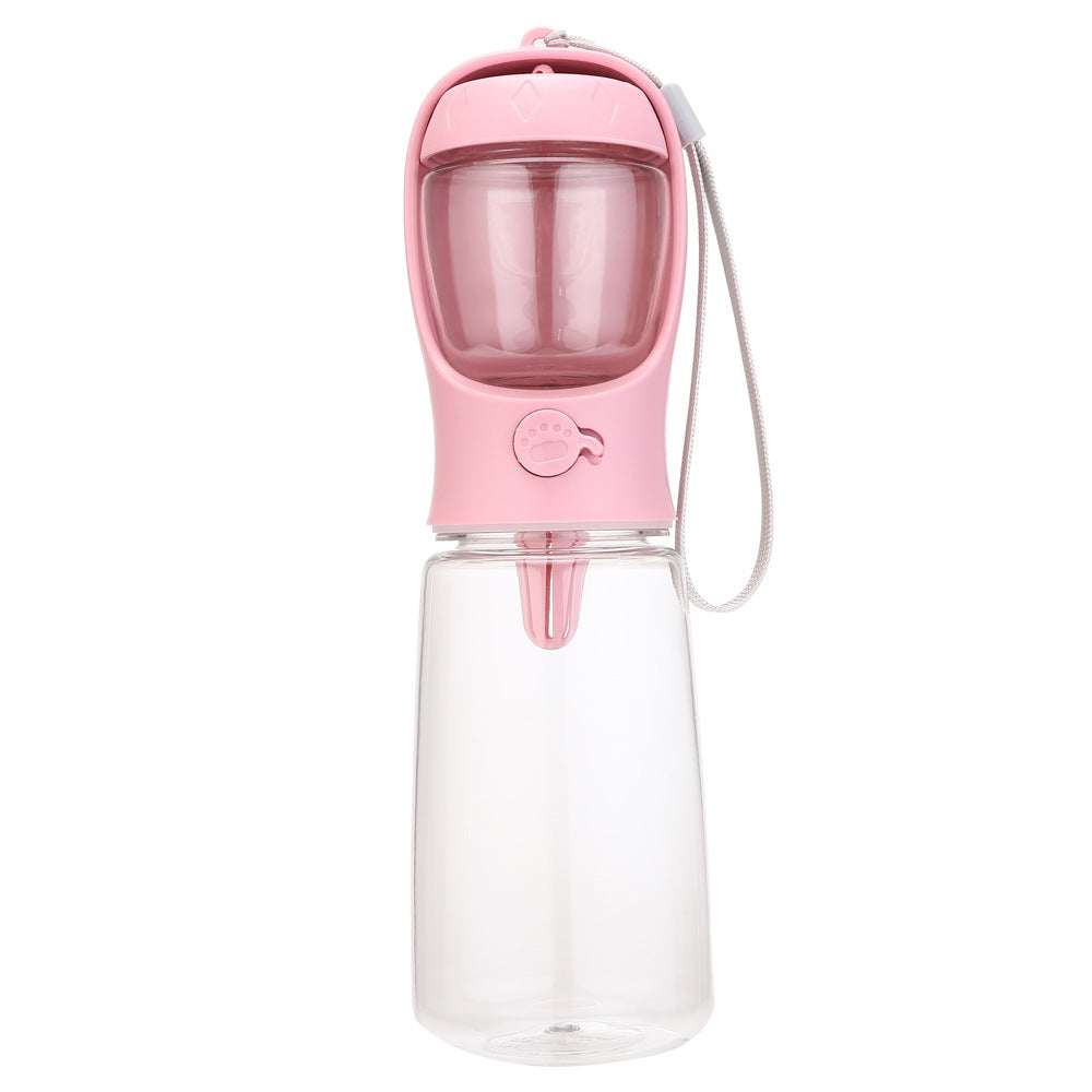 2-in-1 Portable Pet Travel Bottle – Leak-Proof Outdoor Food Water Dispenser Cup