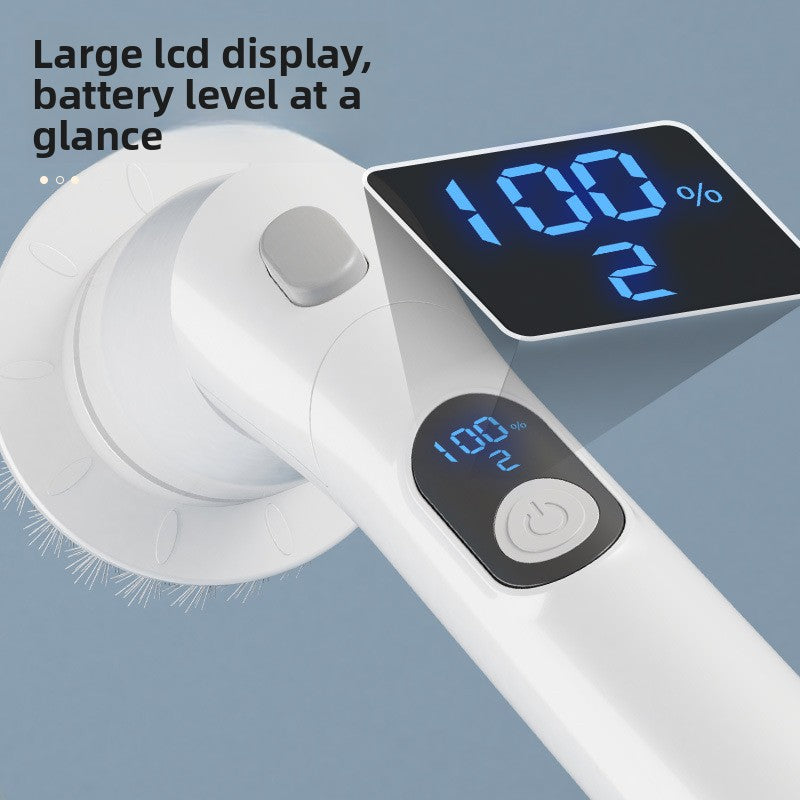 IP67 Waterproof Electric Spin Scrubber – Telescopic Handle 2-Angle Aquarium Cleaning Brush