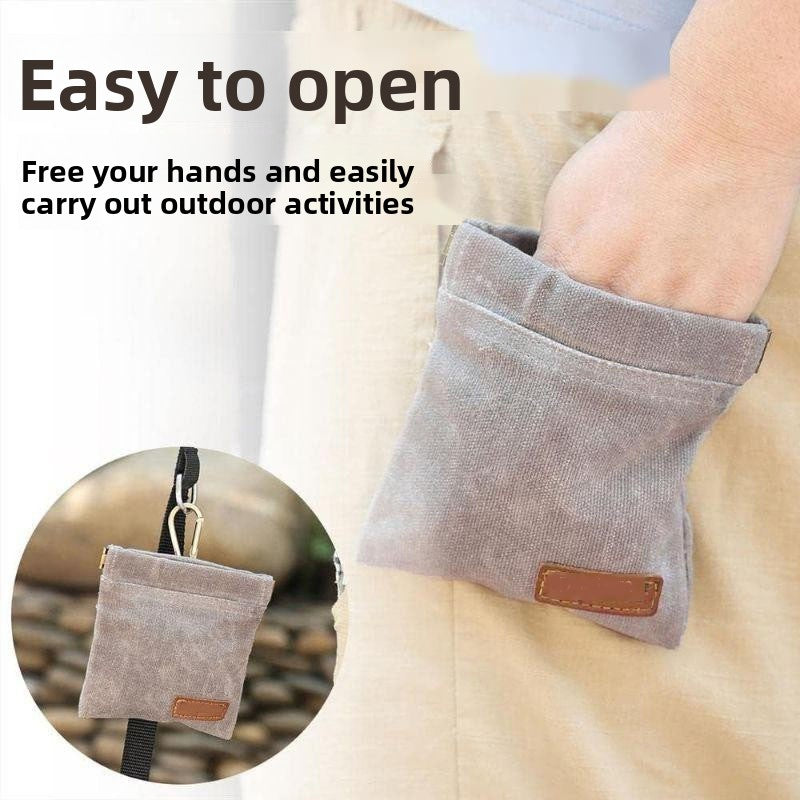 Portable Waist-Hung Canvas Dog Feeding Bag – Ultra-Lightweight Outdoor Training Snack Pouch