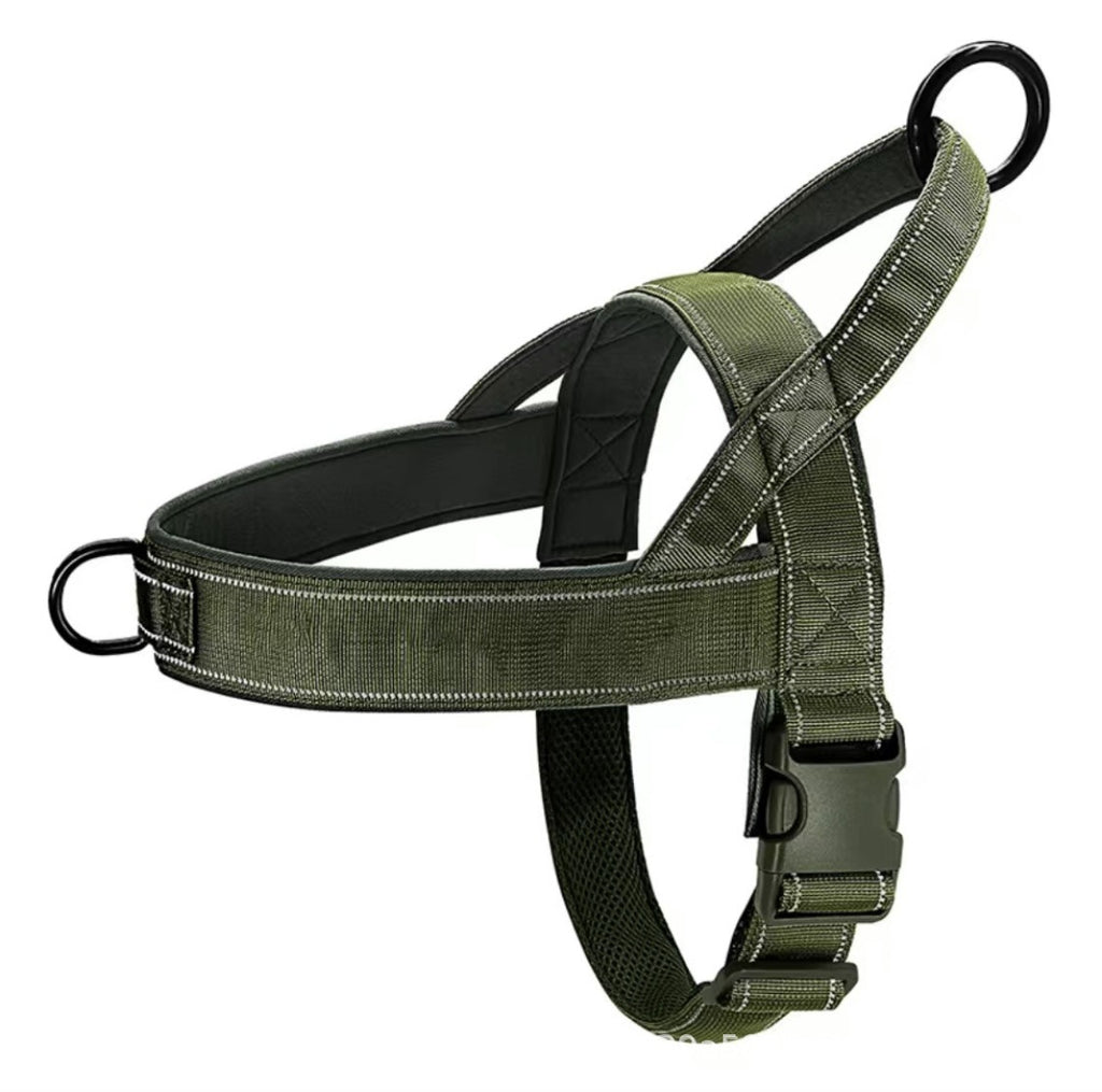 Heavy-Duty Explosion-Proof Tactical Dog Harness – Rugged Training Vest With Safety Collar