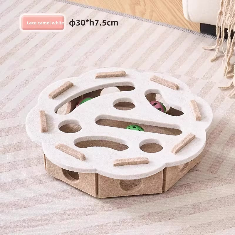 Interactive Felt Cat Scratching Maze – Anti-Shedding Cognitive Training Puzzle Toy