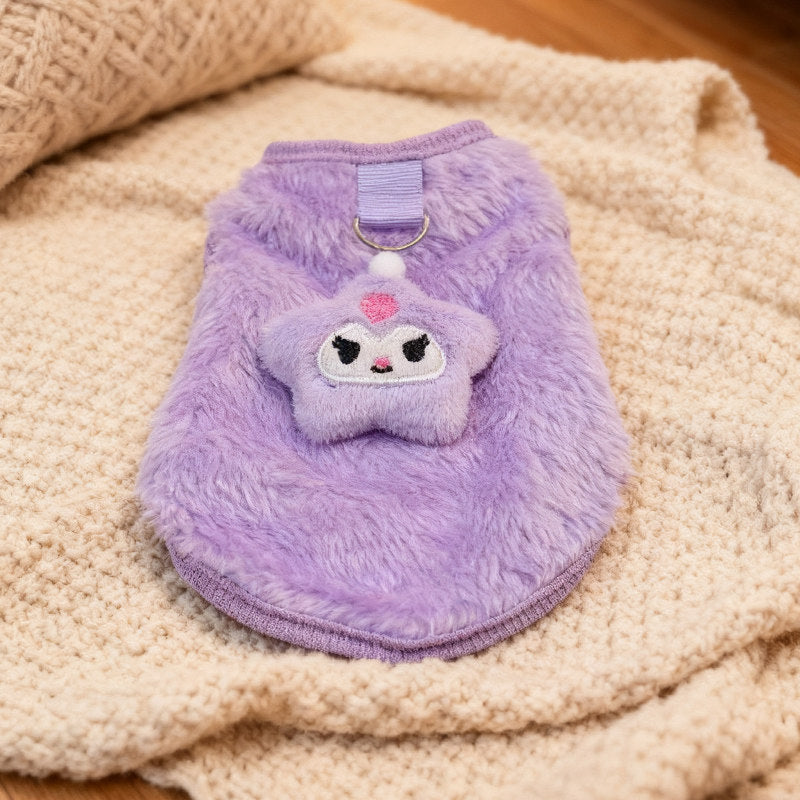 Cozy Double-Sided Fleece Cat Vest – Anti-Shedding Insulating Winter Warm Home Wear