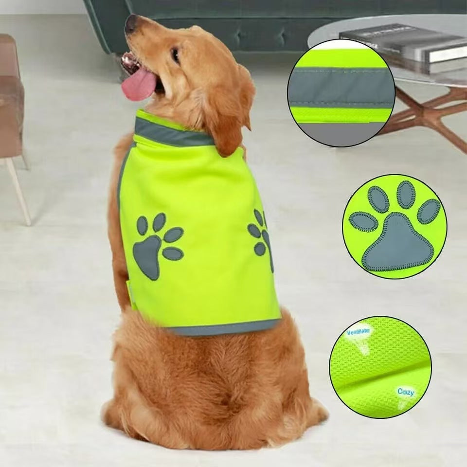 High-Visibility Reflective Dog Safety Vest – Breathable Bright Flashing Slip-On Wrap