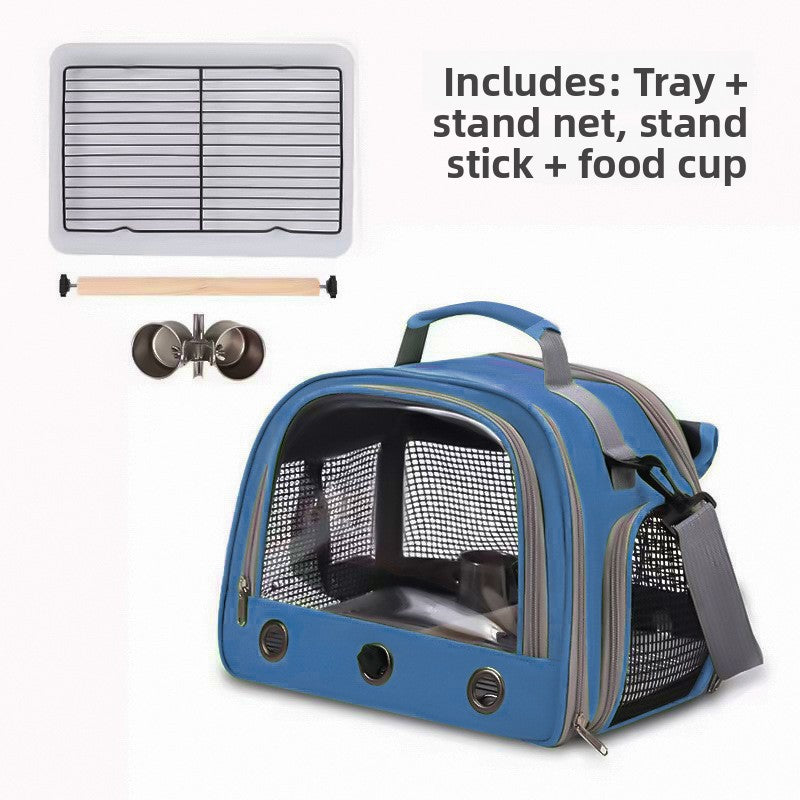 Portable Bird Carrier Shoulder Bag – Breathable Mesh Adjustable Travel Parrot Tote