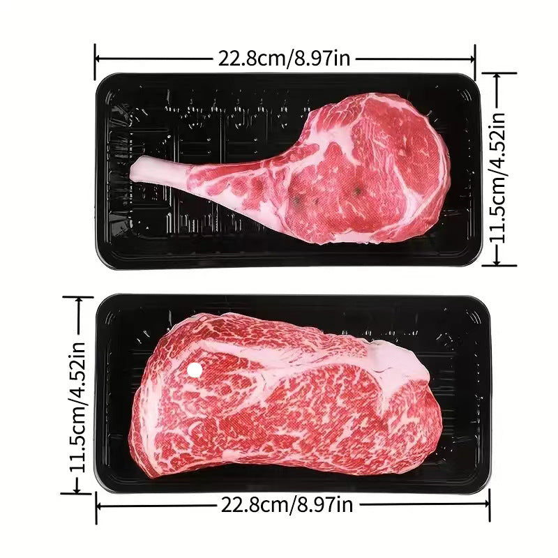 Heavy-Duty Canvas Steak Dog Chew Toy – Tomahawk Shape Interactive Boredom Relief Pouch