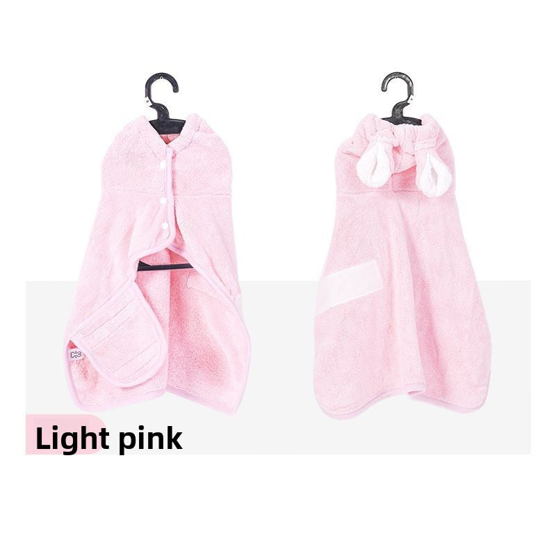 Quick-Drying Hooded Pet Bath Towel – Ultra-Absorbent Soft Coral Fleece Wrap