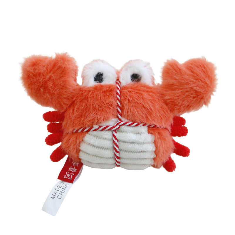 Plush Catnip Crab Lobster Toy – Built-In Bell Dental Health Hunting Toy