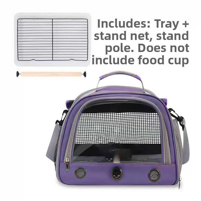 Portable Bird Carrier Shoulder Bag – Breathable Mesh Adjustable Travel Parrot Tote
