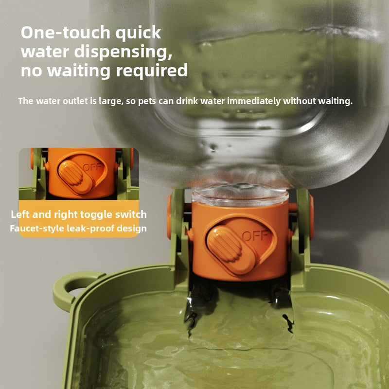 2-in-1 Portable Pet Travel Bottle – Foldable Bowl With Integrated Food Container