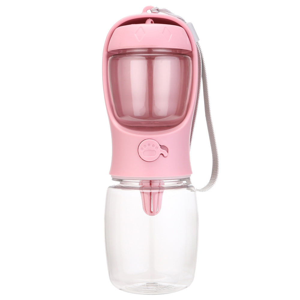 2-in-1 Portable Pet Travel Bottle – Leak-Proof Outdoor Food Water Dispenser Cup