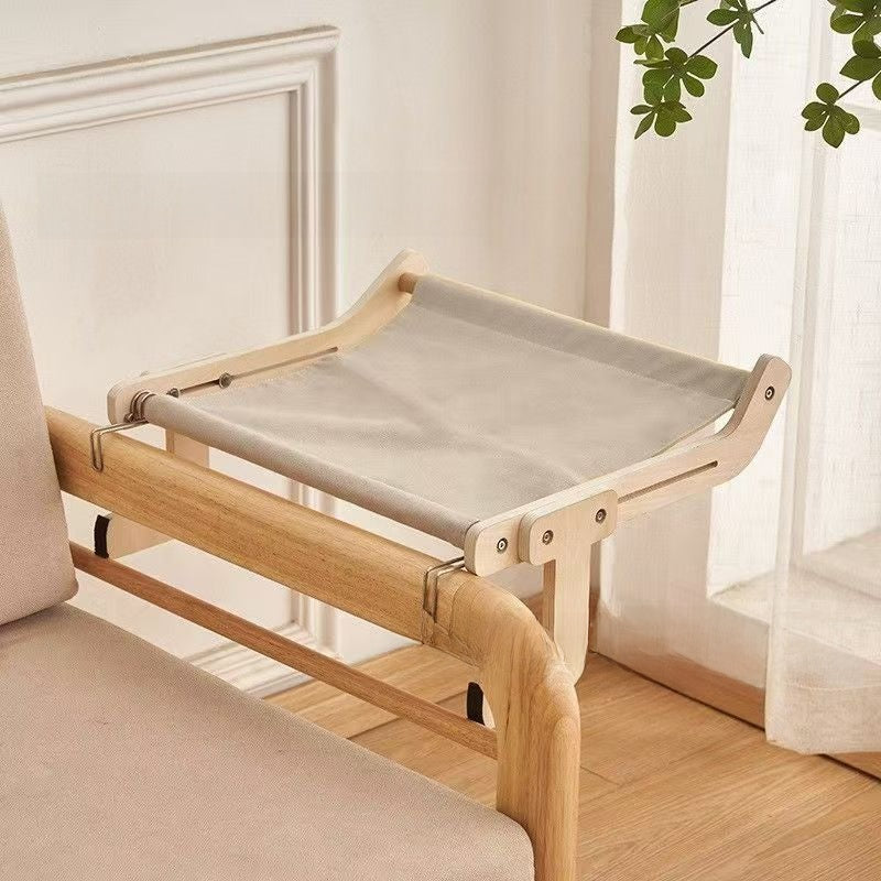 Versatile Wooden Hanging Cat Hammock – Multi-Mount Window Balcony and Bedside Cradle