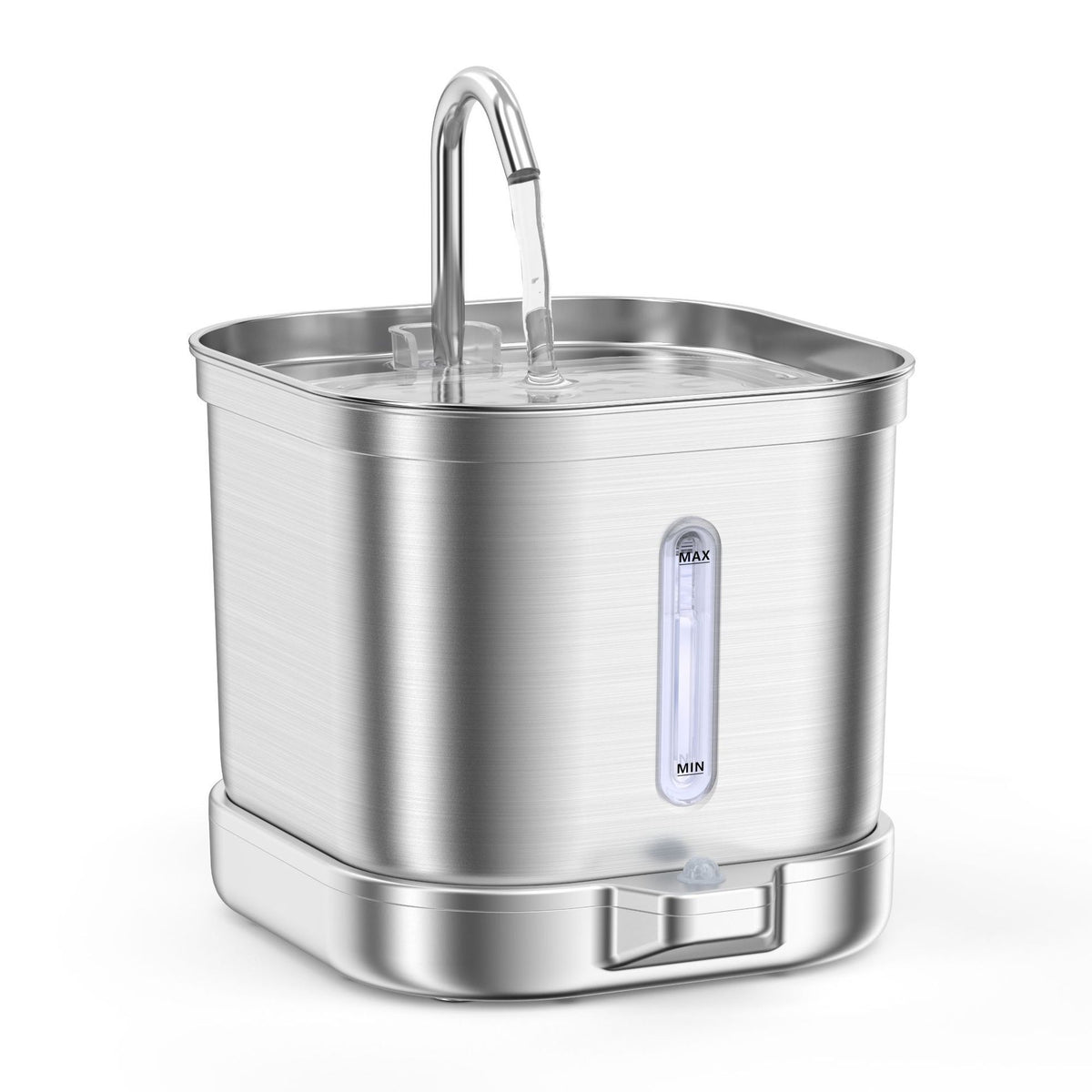 Smart Cordless Stainless Steel Cat Fountain – Wireless Automatic Flowing Water Dispenser