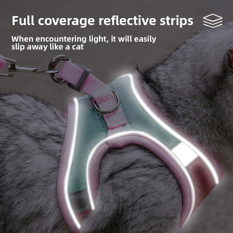 No-Choke Escape-Proof Cat Vest Harness – Adjustable Soft Cloth Walking Leash Set