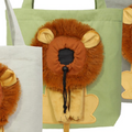 Cartoon Lion Canvas Pet Sling Carrier – Adjustable Head-Out Travel Shoulder Tote