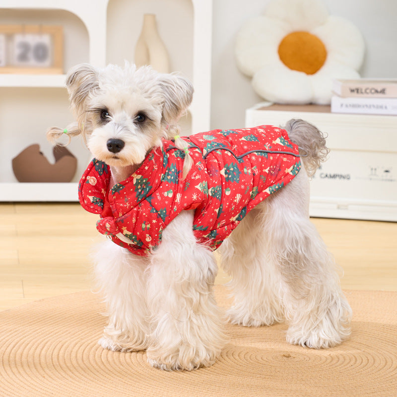 Festive Christmas LED-Reflective Dog Vest – Winter Warm Holiday Pet Safety Apparel