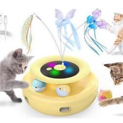Smart Motorized Automatic Rotating Cat Turntable – Interactive Teaser Wand Hunting Toy