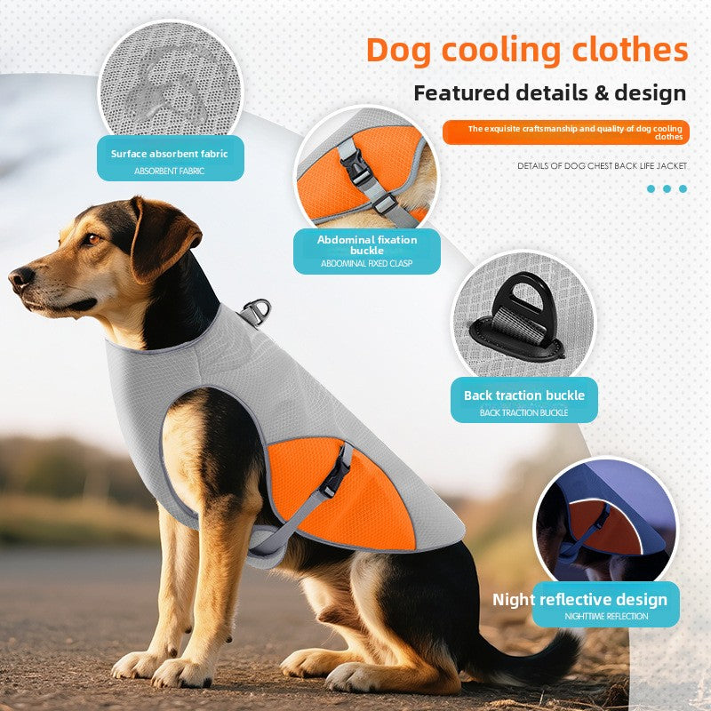 Evaporative Cooling Water-Absorbent Dog Vest – Lightweight Reflective Anti-Heatstroke Sun Coat