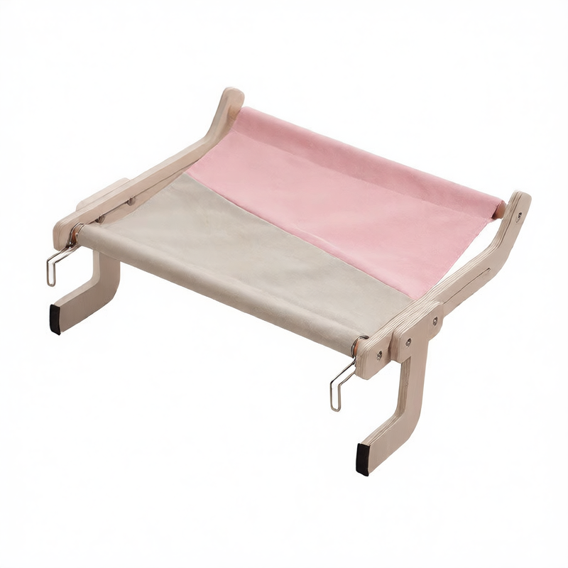 Versatile Wooden Hanging Cat Hammock – Multi-Mount Window Balcony and Bedside Cradle