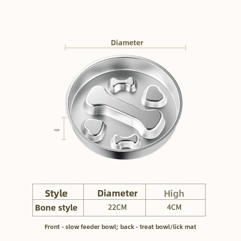 Heavy-Duty Stainless Steel Slow Feeder Bowl – No-Slip Rust-Resistant Anti-Choke Meal Station