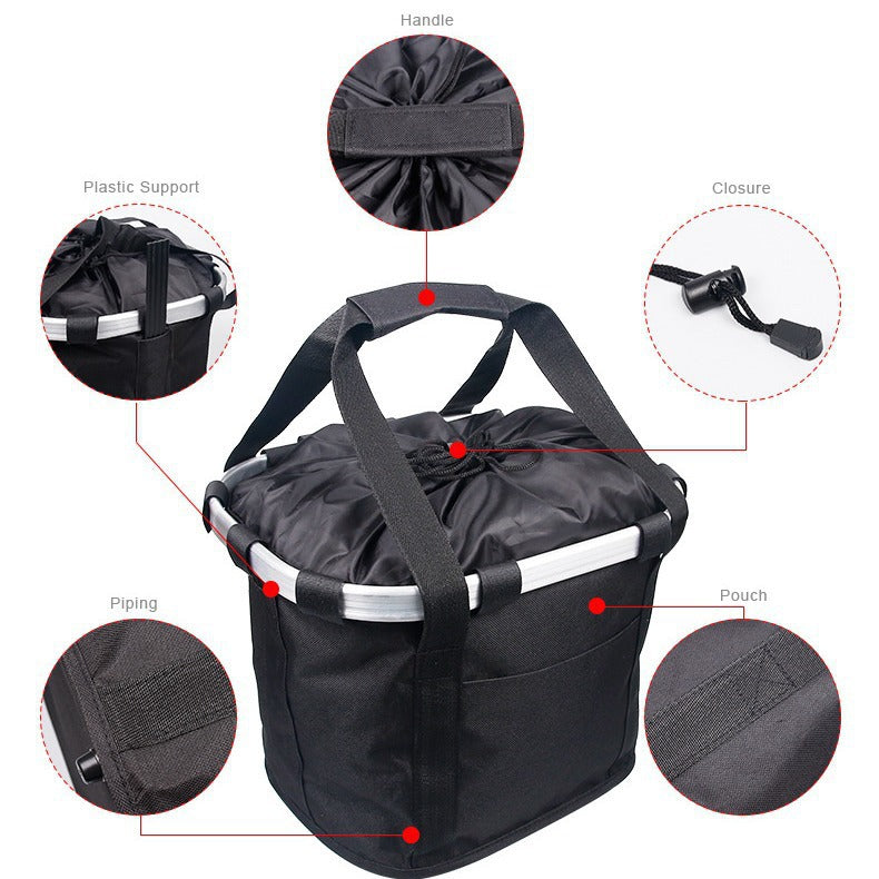 Foldable Bicycle Pet Basket Carrier – Universal 600D Oxford Aluminum Frame Cargo Tote