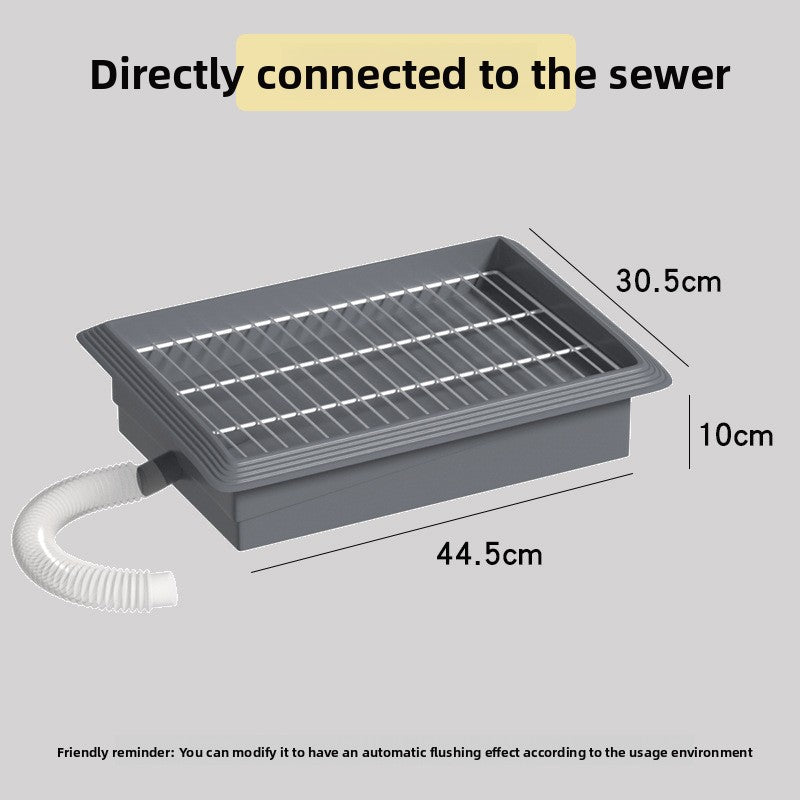 Plumbing Connected Automatic Small Dog Toilet – Direct Sewer Flushable Indoor Trainer