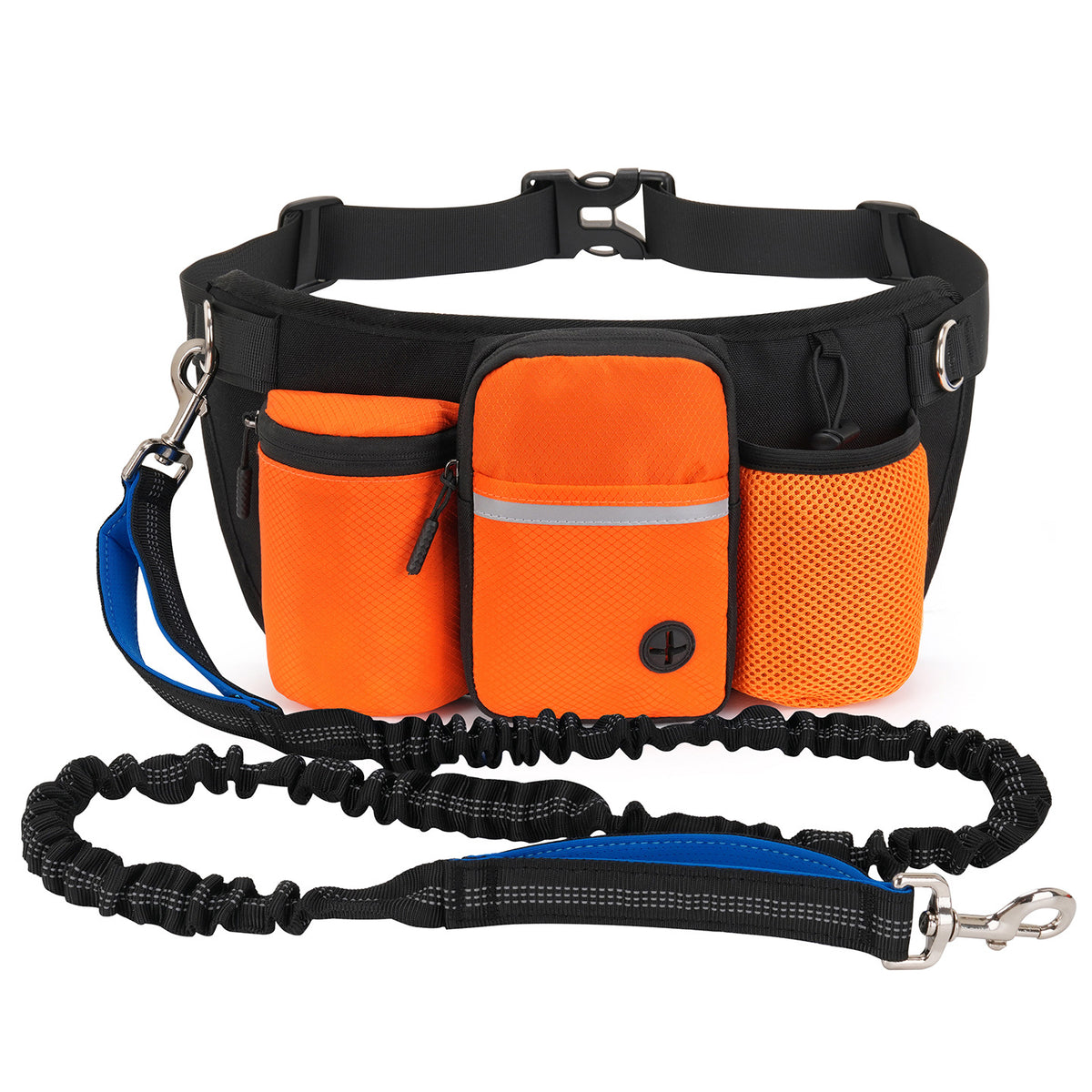Hands-Free Reflective Dog Training Waist Bag – Elastic Shock-Absorbing Leash Snack Pouch