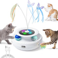 Smart Motorized Automatic Rotating Cat Turntable – Interactive Teaser Wand Hunting Toy