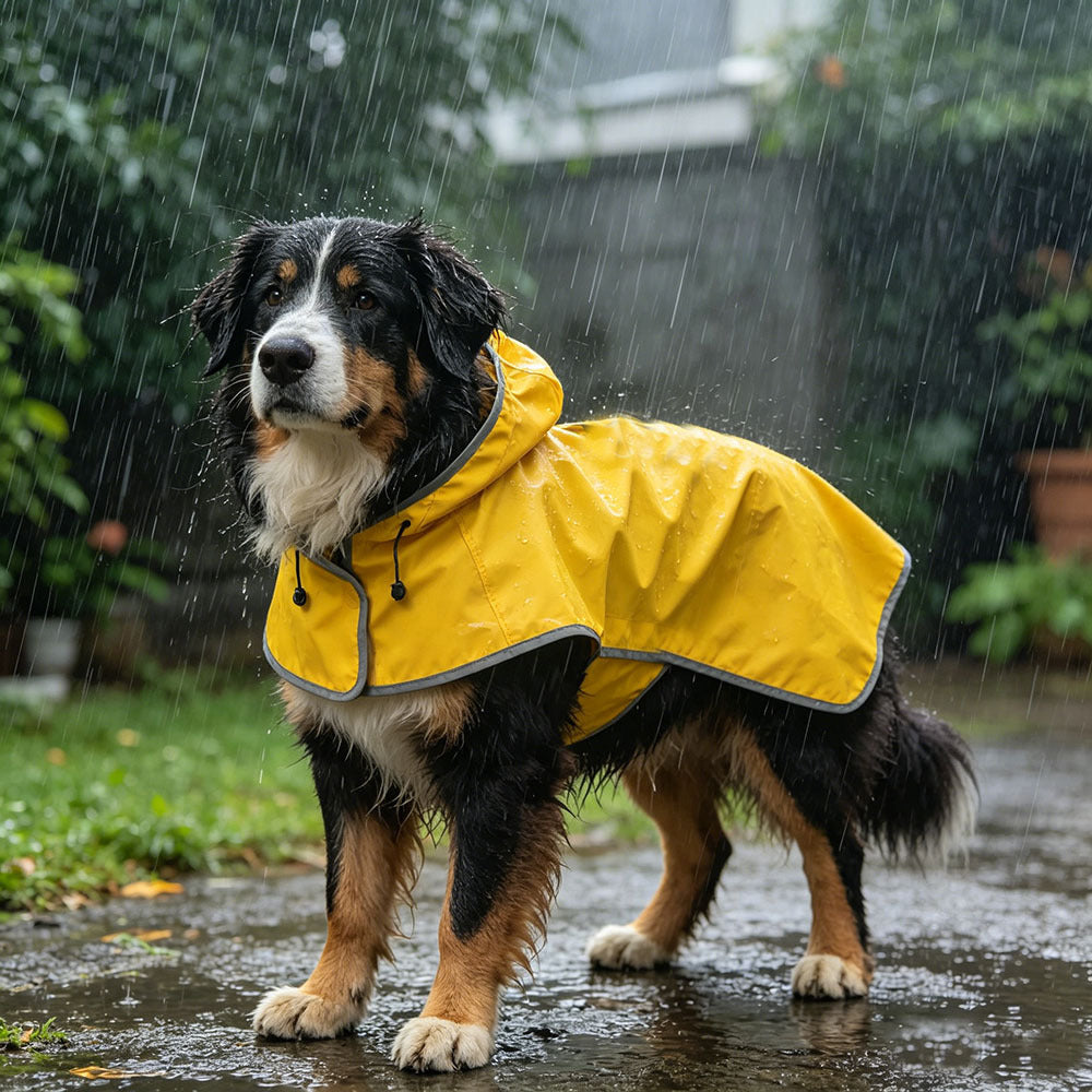 Reversible Reflective Waterproof Pet Raincoat – Adjustable Velcro Dual-Sided All-Weather Storm Jacket