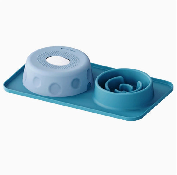 Silicone Slow Feeder Bowl – Calming Licking Mat With Rolling Toy For Anxiety