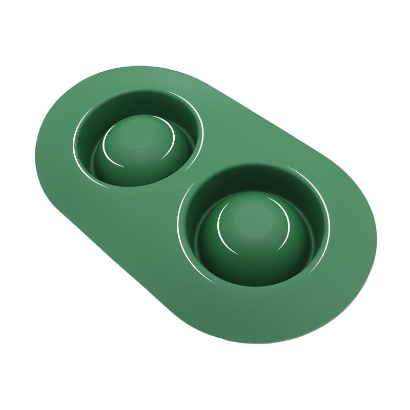 Anti-Slip Dual Stainless Steel Pet Bowl – No-Spill Silicone Food Water Station