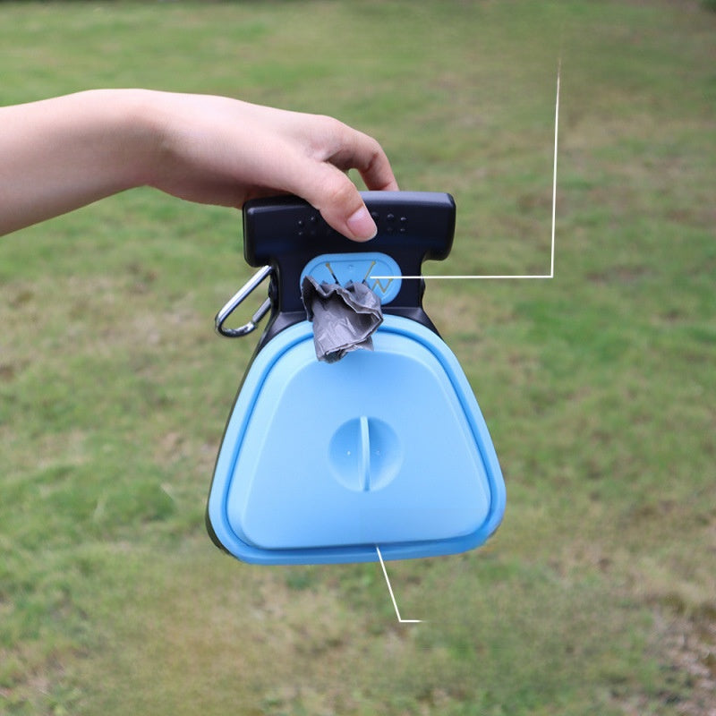Portable Folding Pet Poop Scooper – Sanitary Waste Bag Dispenser Everyday Care Kit