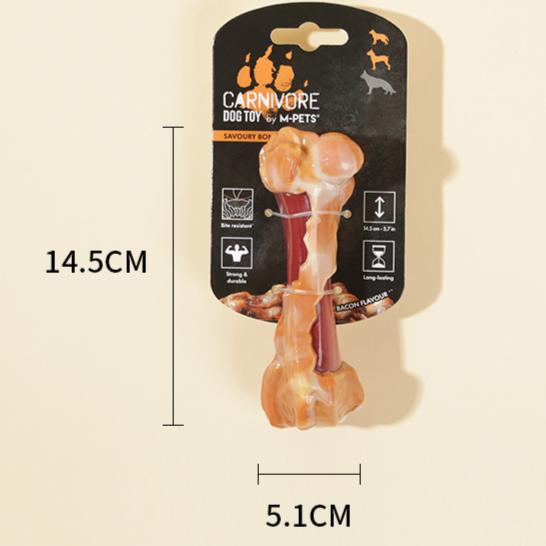 Heavy-Duty Rubber Teething Dog Toy – Bone Chicken Leg Molar Dental Health Bone